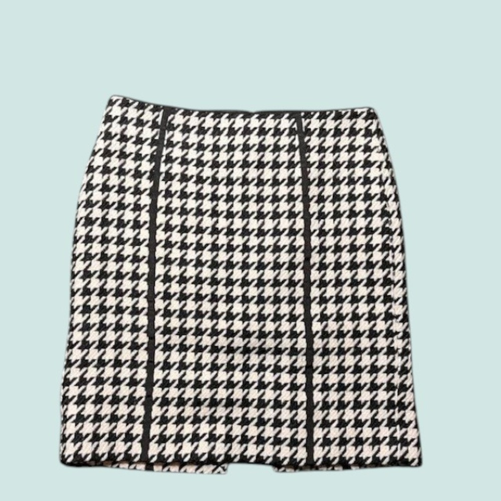 Houndstooth Mini Skirt Black White Career Business Casual‎ Women's
